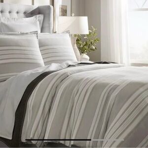 Boll & Branch Flannel Duvet Cover KING Bonfire Stripe